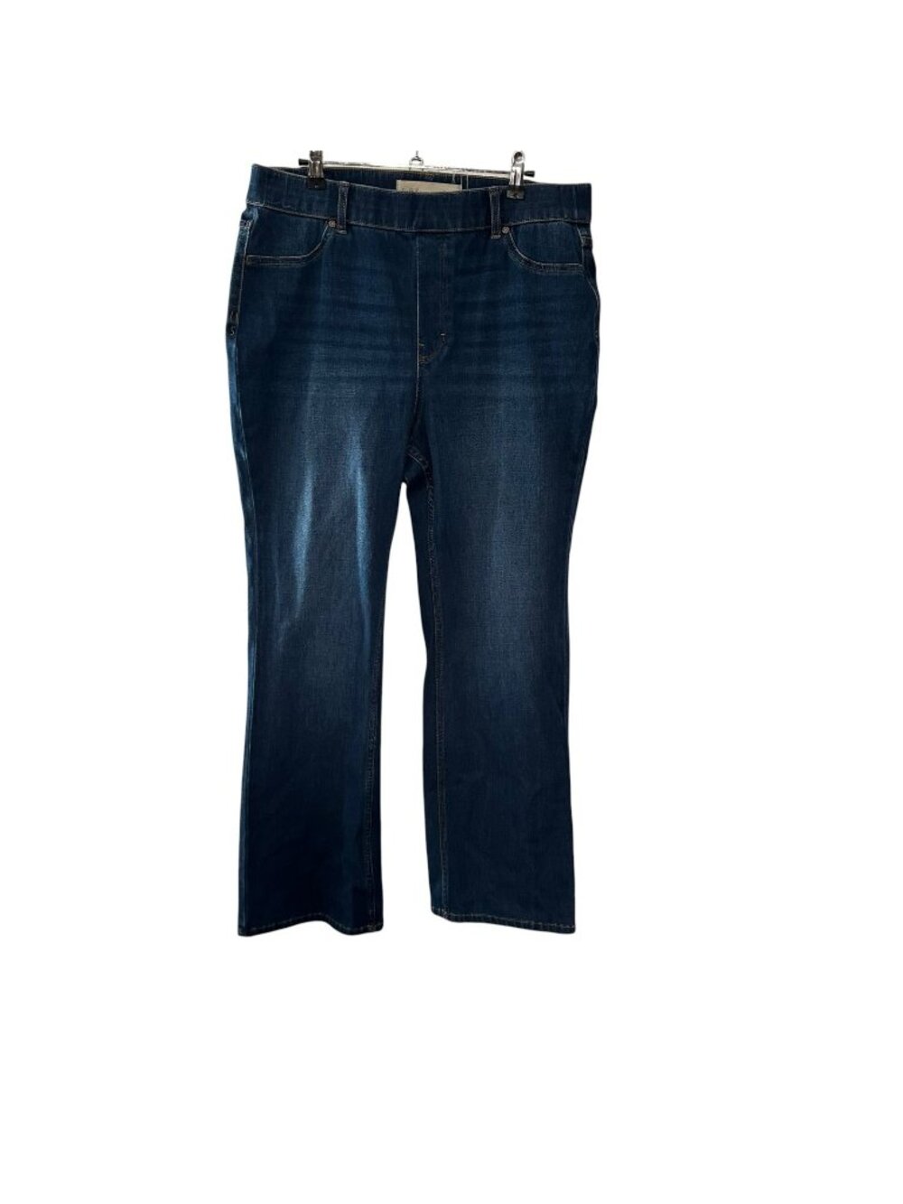 Soft Surroundings Blue River Wash Ultimate Denim Pull On Straight Jeans Size L
